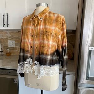 Vintage, up cycled flannel button down. One of a kind.